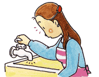 蛇口から水が出なくなった様子を描いたイラスト