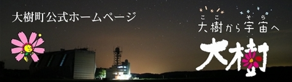 夜の風景がバックの大樹町公式ホームページの小さいバナー