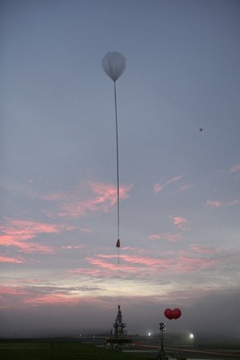 B11-04実験用の大気球が放球された時の写真
