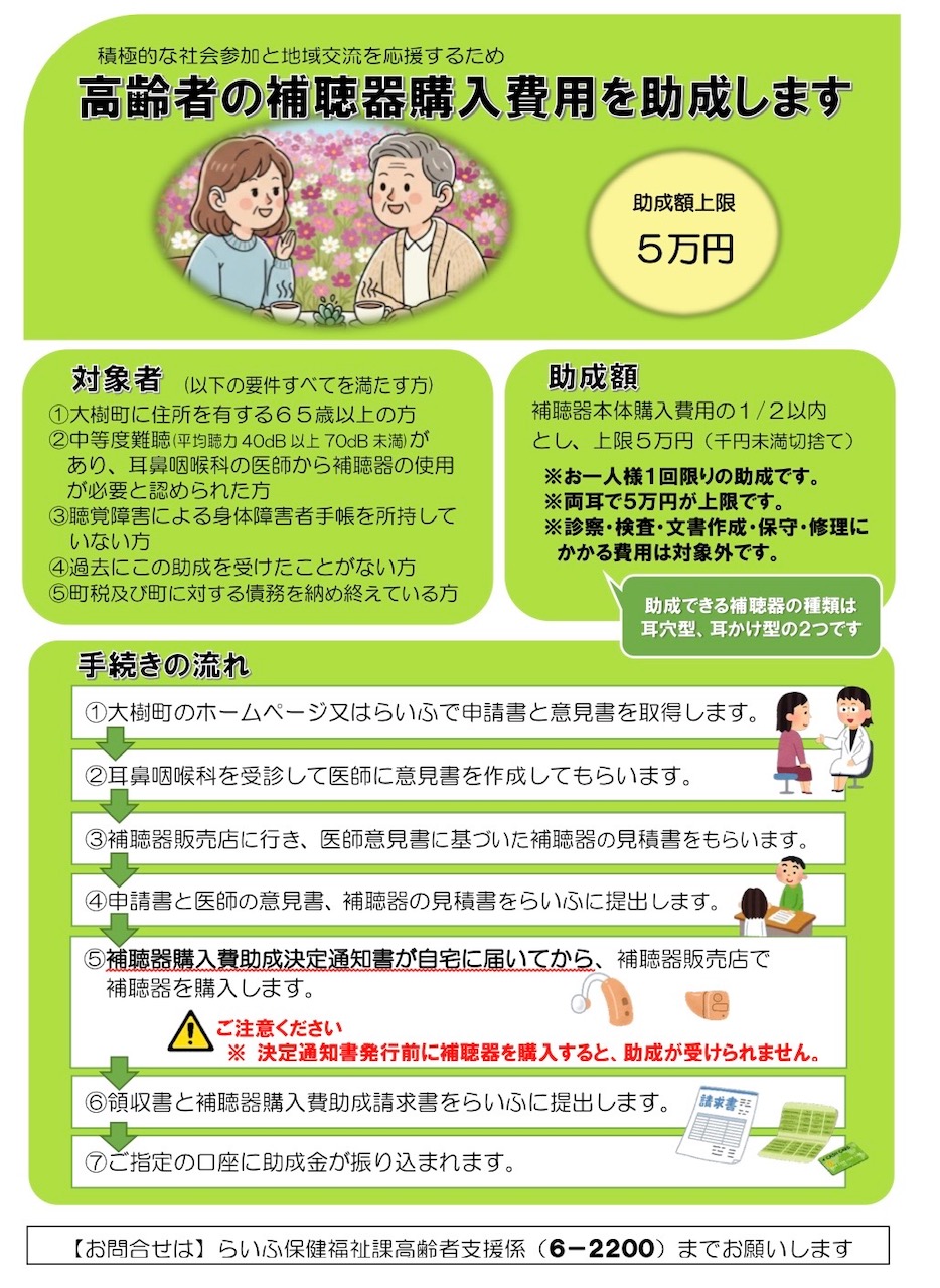 高齢者補聴器購入費助成事業チラシ